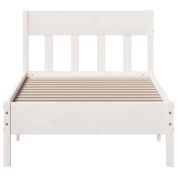 vidaXL Bed Frame without Mattress White 90x200 cm Solid Wood Pine