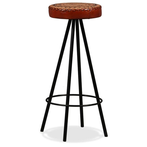 vidaXL Bar Stools 2 pcs Real Leather