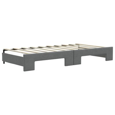 vidaXL Daybed with Trundle and Drawers Dark Grey 90x190 cm Fabric