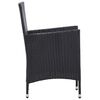 vidaXL 7 Piece Outdoor Dining Set with Cushions Poly Rattan Black