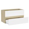 vidaXL 2 Piece Bathroom Furniture Set White and Sonoma Oak Engineered Wood
