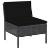 vidaXL 6 Piece Garden Lounge Set with Cushions Poly Rattan Black