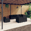 vidaXL 8 Piece Garden Lounge Set with Cushions Poly Rattan Black