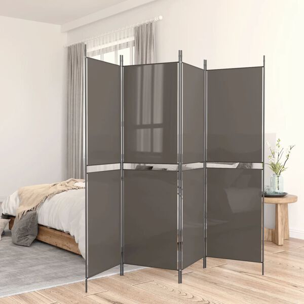vidaXL 5-Panel Room Divider Anthracite 250x220 cm Fabric