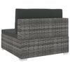 vidaXL Sectional Middle Seat 1 pc with Cushions Poly Rattan Grey