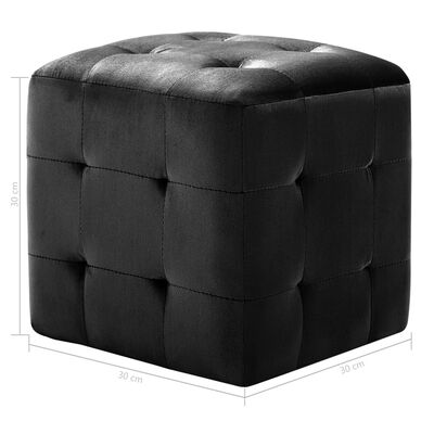 vidaXL Bedside Cabinets 2 pcs Black 30x30x30 cm Velvet Fabric