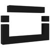 vidaXL 8 Piece TV Cabinet Set Black Engineered Wood