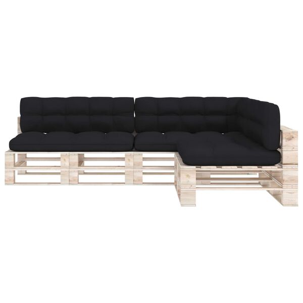 vidaXL Pallet Sofa Cushions 7 pcs Black