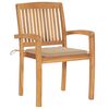 vidaXL Garden Chairs 2 pcs with Beige Cushions Solid Teak Wood