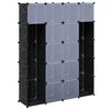 vidaXL Modular Cabinet 14 Compartments Black and White 37x146x180.5 cm
