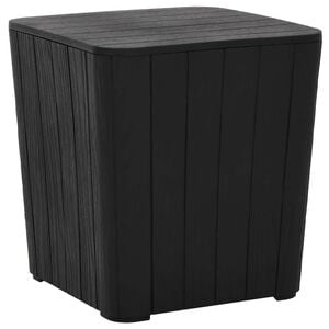 vidaXL Garden Table with Removable Lid Black Polypropylene