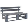vidaXL Garden Pallet Middle Sofa Grey Impregnated Pinewood
