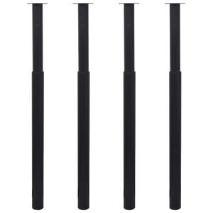 vidaXL Telescopic Table Legs 4 pcs Black 710 mm-1100 mm