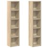 vidaXL CD Cabinets 2 pcs Sonoma Oak 21x16x93.5 cm Engineered Wood