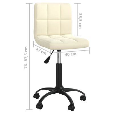 vidaXL Swivel Office Chair Cream Velvet