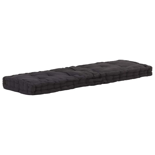 vidaXL Pallet Floor Cushion Cotton 120x40x7 cm Black