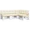 vidaXL Pallet Cushions 5 pcs Cream Fabric