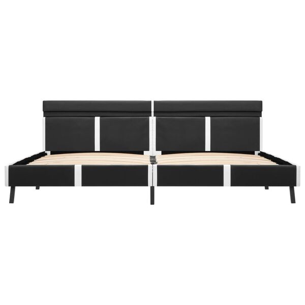 vidaXL Bed Frame with LED without Mattress Grey Faux Leather 180x200 cm Super King