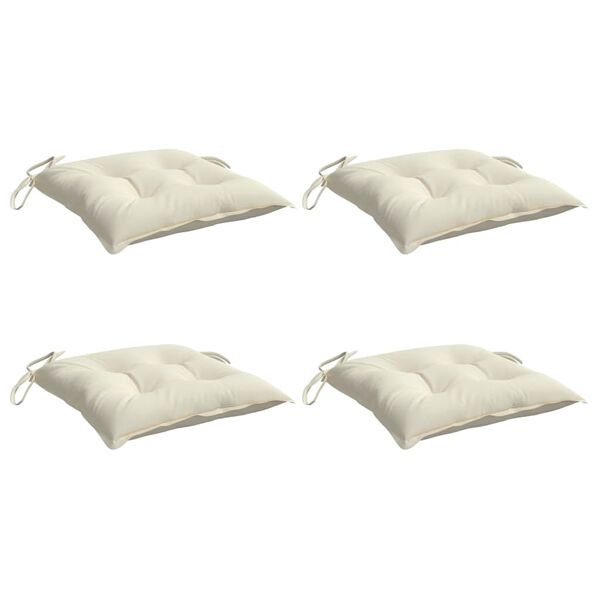 vidaXL Chair Cushions 4 pcs Cream White 50x50x7 cm Oxford Fabric