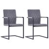 vidaXL Cantilever Dining Chairs 2 pcs Cantilever Dark Grey