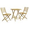vidaXL Bistro Set | Natural Bamboo | Bamboo | Medium | Foldable | Bistro Set