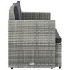 vidaXL 2 Seater Garden Sofa with Cushions Grey Poly Rattan