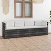 vidaXL Garden 4-Seater Pallet Sofa with Cushions Solid Pinewood