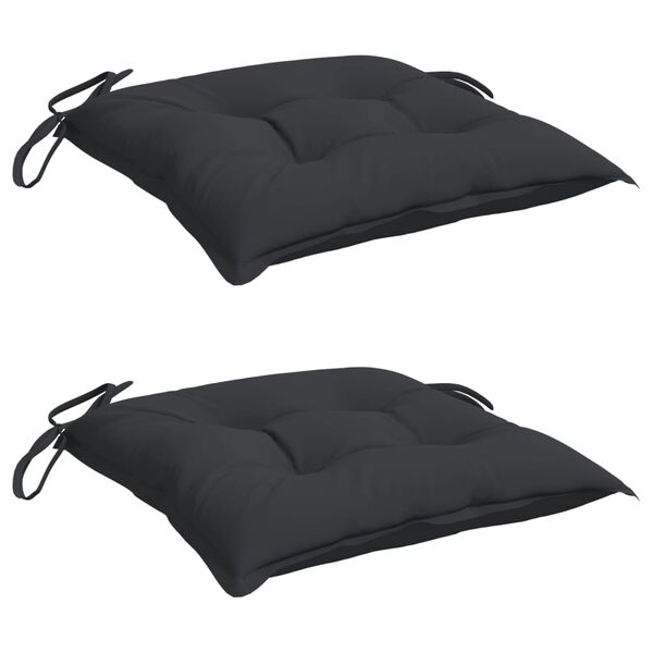 vidaXL Chair Cushions 2 pcs Black 50x50x7 cm Oxford Fabric
