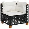 vidaXL 6 Piece Garden Sofa Set with Cushions Black Poly Rattan