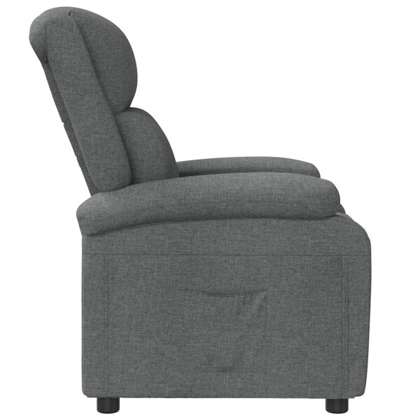 vidaXL Recliner Chair Dark Grey Fabric