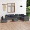 vidaXL 8 Piece Garden Lounge Set with Cushions Poly Rattan Grey