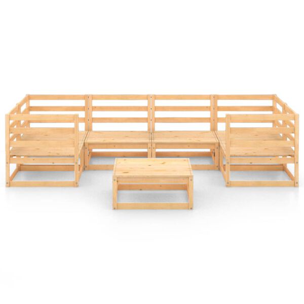 vidaXL 7 Piece Garden Lounge Set Solid Wood Pine