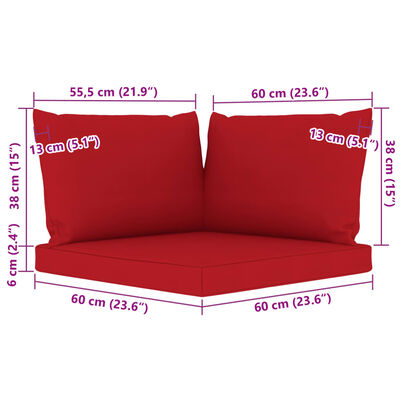 vidaXL 10 Piece Garden Lounge Set with Cushions Red
