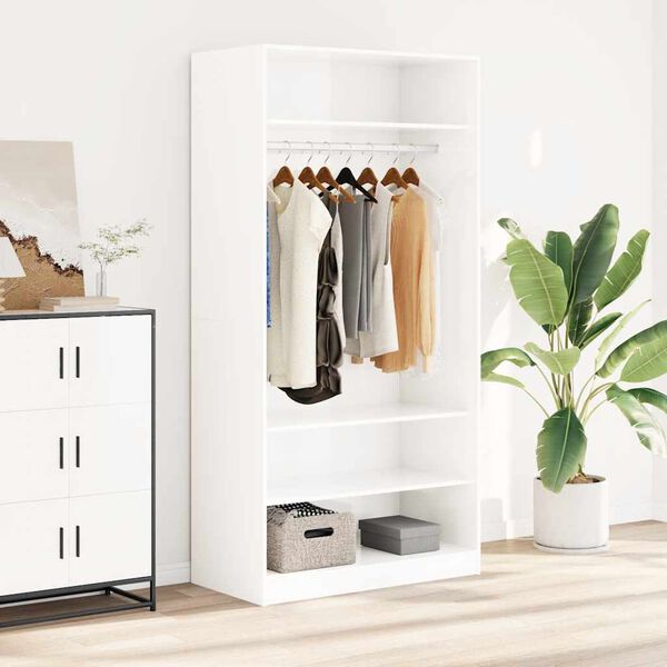 vidaXL Wardrobe High Gloss White 100x50x200 cm Engineered Wood