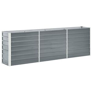 vidaXL Garden Raised Bed Galvanised Steel 240x40x77 cm Grey