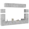 vidaXL 8 Piece TV Cabinet Set Concrete Grey Engineered Wood