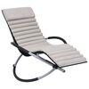 vidaXL Outdoor Sun Lounger with Cushion Steel Cream