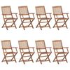 vidaXL Folding Outdoor Chairs 8 pcs Solid Acacia Wood