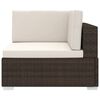 vidaXL Sectional Corner Chair 1 pc with Cushions Poly Rattan Brown