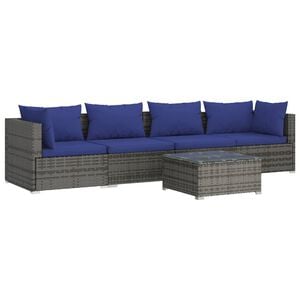 vidaXL Garden Lounge Set | Grey and Dark Blue