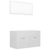 vidaXL 2 Piece Bathroom Furniture Set High Gloss White Engineered Wood