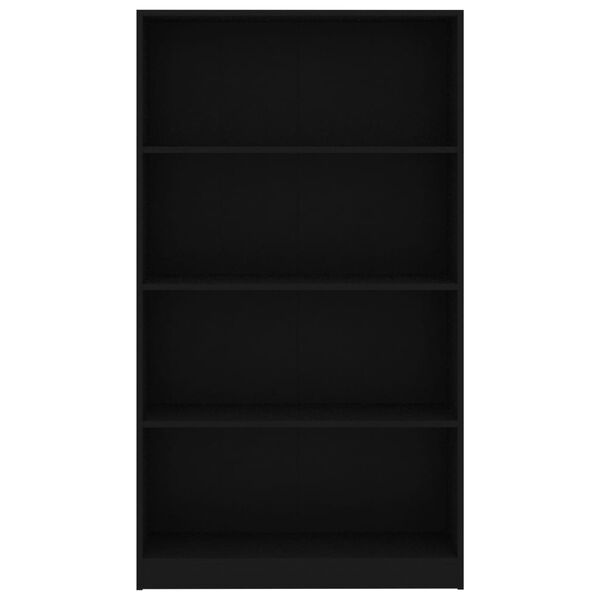 vidaXL 4-Tier Book Cabinet Black 80x24x142 cm Engineered Wood