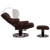 vidaXL Recliner Chair with Footstool Brown Faux Leather and Bentwood