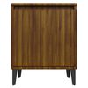 vidaXL Bed Cabinet with Metal Legs Brown Oak 40x30x50 cm