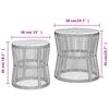 vidaXL Garden Side Tables 2 pcs with Wooden Top Grey Poly Rattan