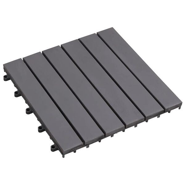 vidaXL Decking Tiles 20 pcs Grey Wash 30x30 cm Solid Acacia Wood