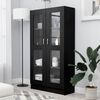 vidaXL 802760 vidaXL Vitrine Cabinet Black 82,5x30,5x150 cm Engineered Wood