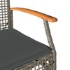 vidaXL Garden Chairs with Cushions 2 pcs Grey Poly Rattan Acacia Wood