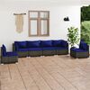 vidaXL 6 Piece Garden Lounge Set with Cushions Poly Rattan Grey