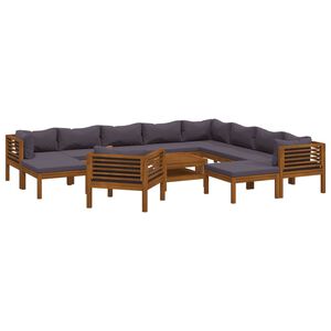vidaXL 12 Piece Garden Lounge Set with Cushion Solid Acacia Wood